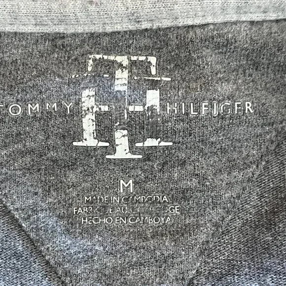 Tommy Hilfiger 1985 Raised Logo Gray Long Sleeve Heavyweight T-Shirt - Picture 8 of 9
